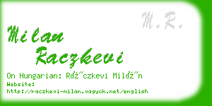 milan raczkevi business card